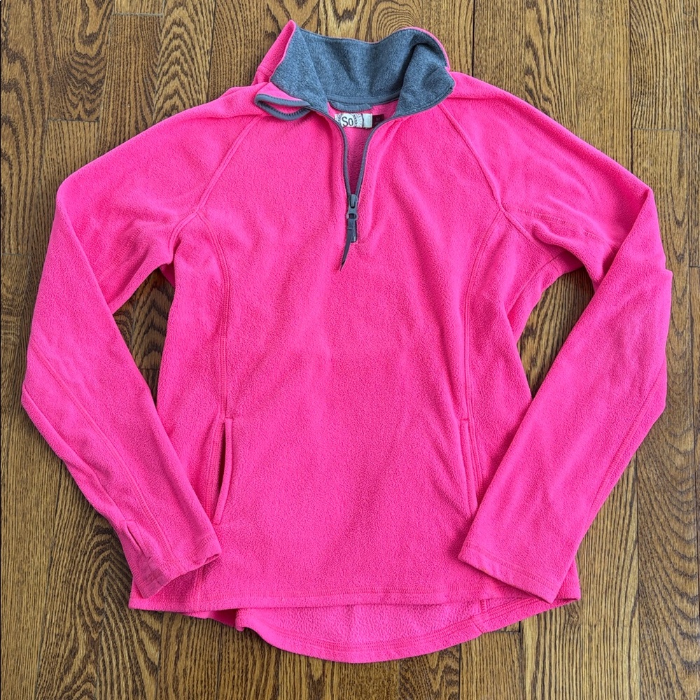 Neon Pink 1/4 Zip Fleece Pullover
